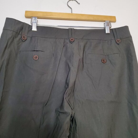 Color Swatch Womens Gray Flared Dress Pants 2X Mid-Rise With Extra Button - Picture 6 of 6